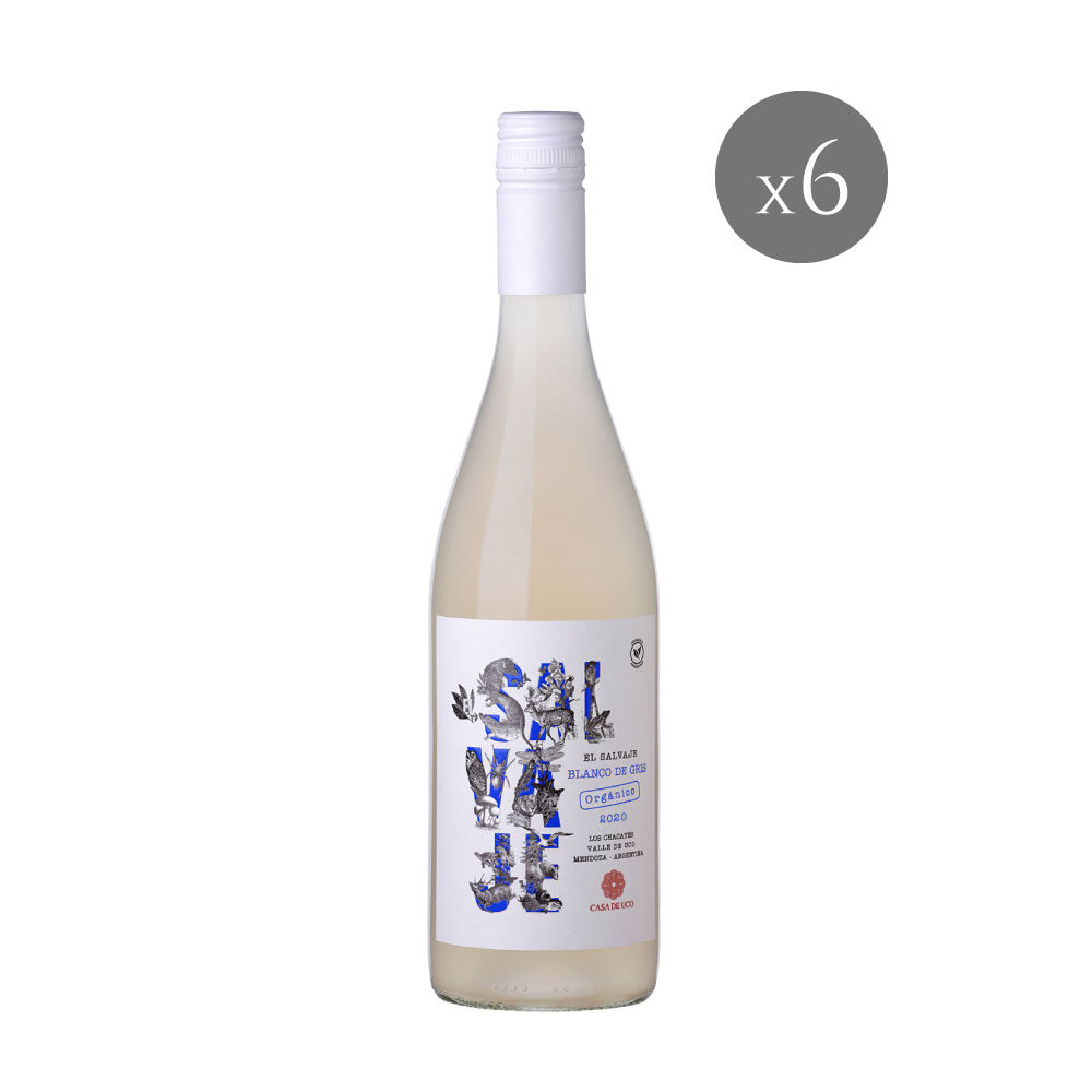 EL SALVAJE ORGANICO- ORGÁNICO BLANCO DE PINOT GRIS 2023 X6 ($18000c/u)